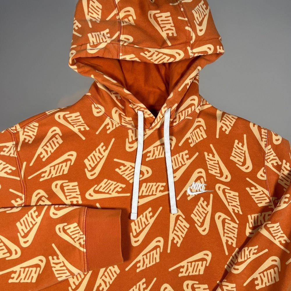 Nike NSW Club AOP All Over Logo Print‎ Hoodie Men Large Swoosh Sportswear